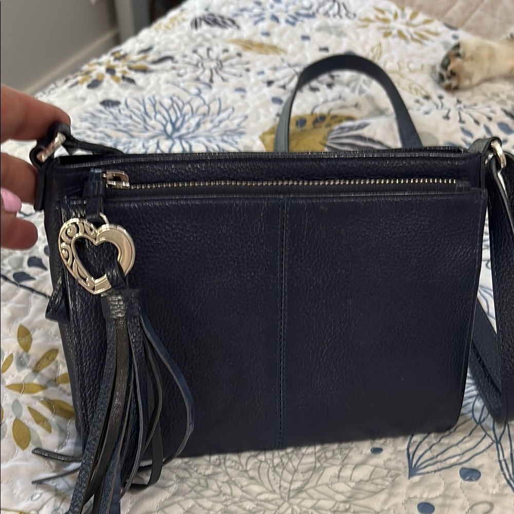Brighton Navy Crossbody Bag with Heart Charm
